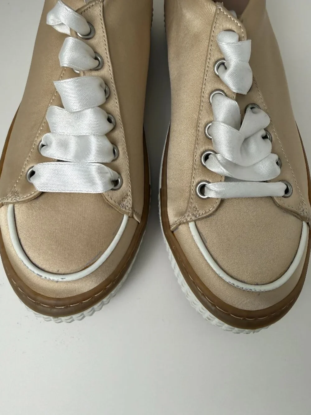 Eleventy Platform Lace Up Sneakers Beige Tan U 37/ US 7 - Picture 8 of 8